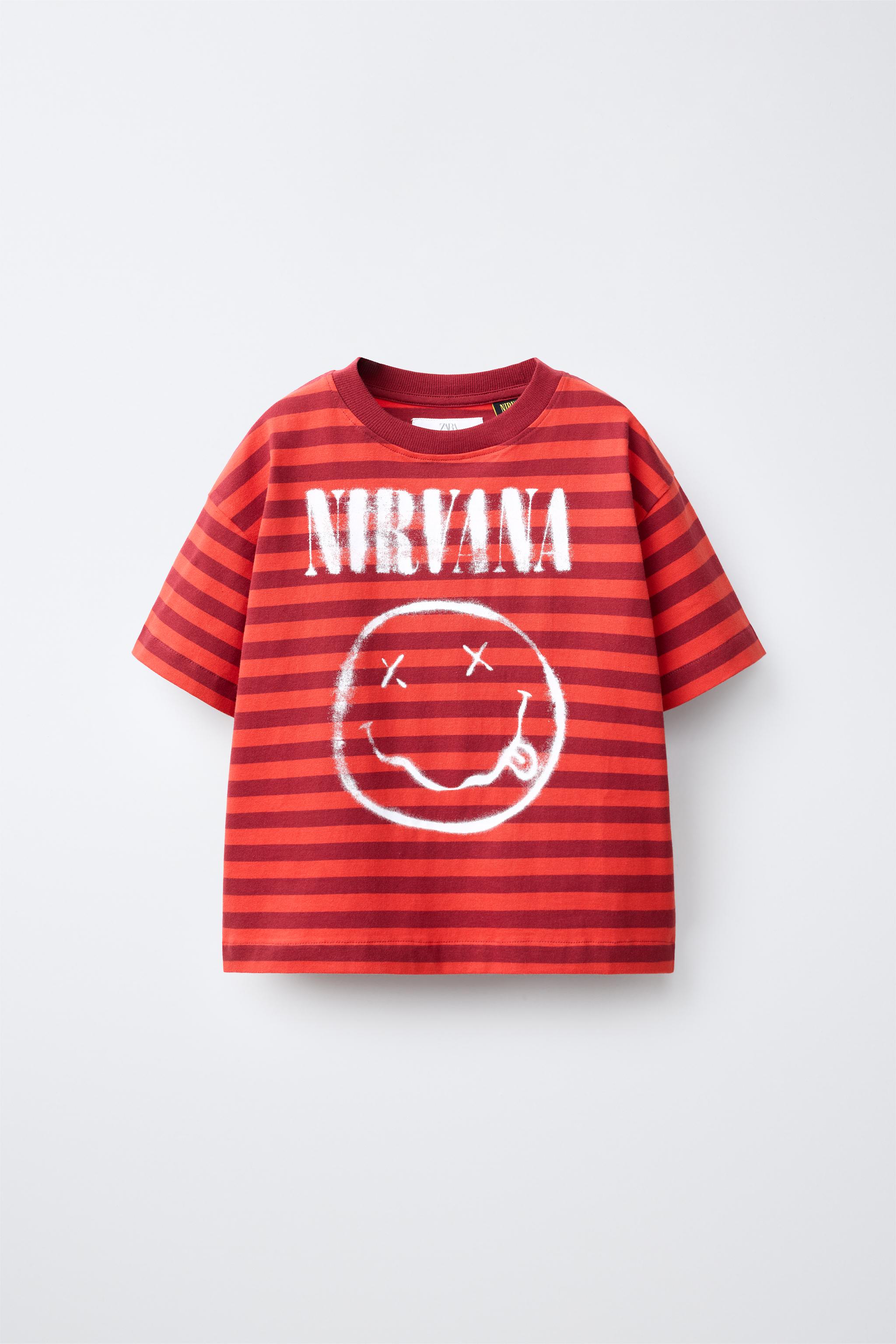 T-SHIRT RAYÉ À IMPRIMÉ NIRVANA ®